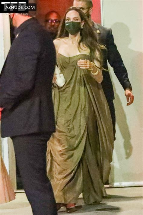 Angelina Jolie Sexy Seen Flaunting Her Hot Cleavage At The Eternals Premiere In La Aznude