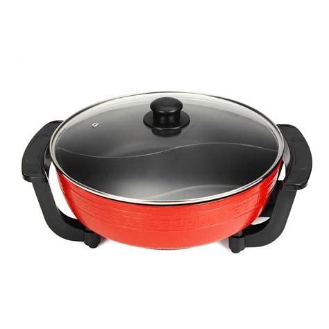 L Non Stick Stainless Steel Home Electric Shabu Hot Pot Smokeless W Sale Banggood