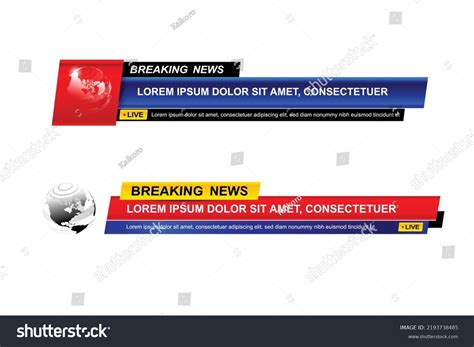 Breaking News Template Set Collection News Stock Vector (Royalty Free ...