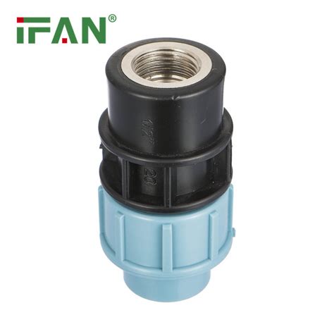 Ifan Hdpe Pipe Fitting 20 63mm Pn25 Blue Color Female Thread Socket Brass Hdpe Compression