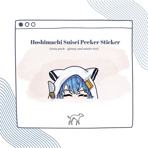 Idol Vtuber Suisei Peeker Sticker Twin Pack Glossy And Matte Ver