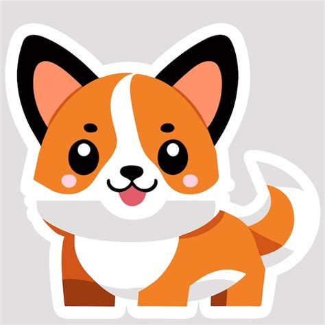 Premium Vector Cute Dog Shiba Inu Sweet Puppy Hand Drawn Cartoon