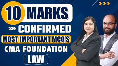 Most Important MCQs Introduction Chapter 1 CMA Foundation Law