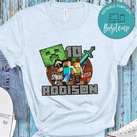 Minecraft birthday Shirt | Createpartylabels