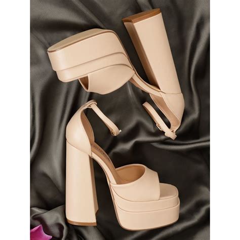 Buy Truffle Collection Nude Solid Heels Online