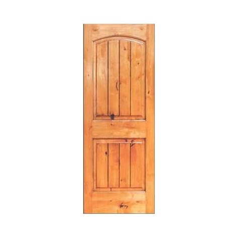 Interior Door 8 Ft Tall Knotty Alder Two Panel Arch V Groove Entry Doors