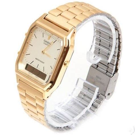 Casio New Aq Ga D Gold Tone Retro Digital Analog Alarm Mens Watch