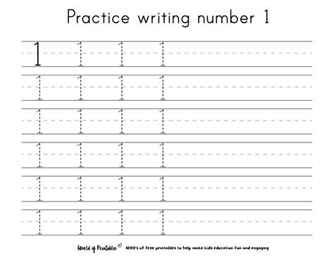 Number Tracing Worksheets 1 10