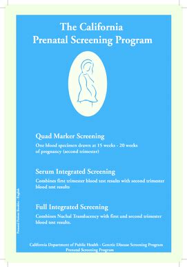 Fillable Online Cdph Ca California Prenatal Screening Program Booklet