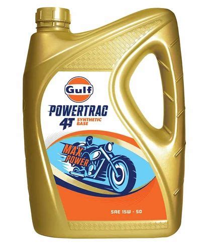 W Gulf Powertrac T Synthetic Bike Engine Oil Can Of Litre At