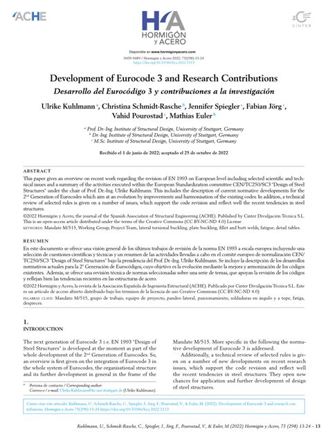 development  eurocode   research contributions
