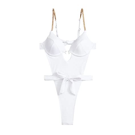 TW Beach Sexy Bikini Woman Swimwear High Cut Chain One Piece Swimsuit Alibaba