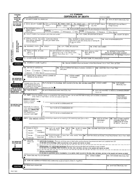Fake Death Certificate Form - Fill Out and Sign Printable PDF Template ...