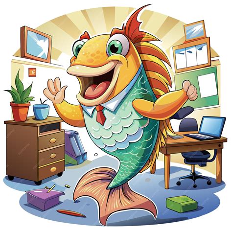 carp fish belittled laughs office vector premium ai generated vector
