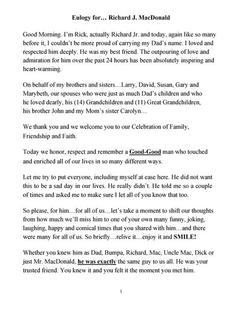 50 Best Eulogy Templates (For Relatives or Friends) ᐅ TemplateLab