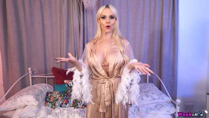 Steamy Blonde Stella Paris Showing Tits And Playing With Dildo Photos