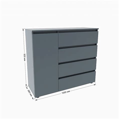 Комод на 4 ящика Лайт Еверест КЛ-3 105*38*93 см Серый – фото, отзывы ...