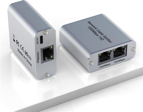Ethernet Splitter 1 to 2 High Speed 1000Mbps, Gigabit Ethernet Switch 2 ...