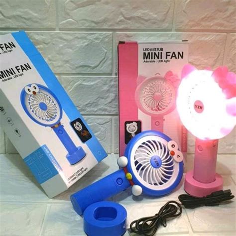 Jual Update Spesial Kipas Angin Tangan Stand Portable Karakter LED