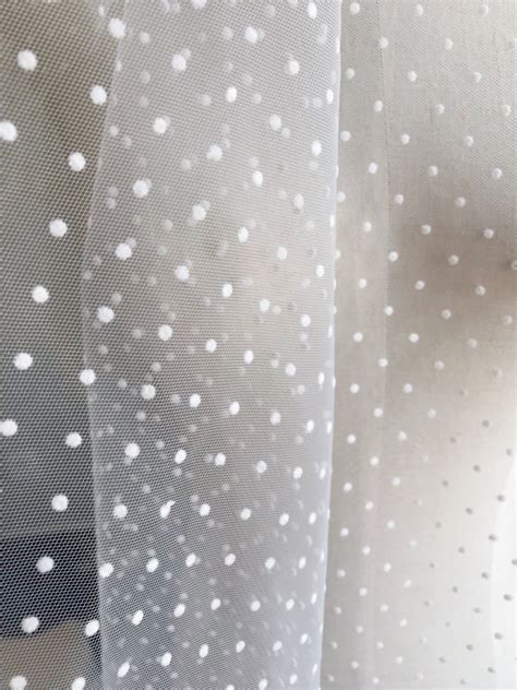 Off White Polka Dot Flocked Mesh Fabric Tulle Mesh Fabric With Etsy