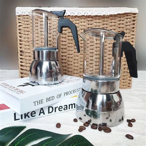 design booster moka coffee maker borosilicate eco friendly lfgb