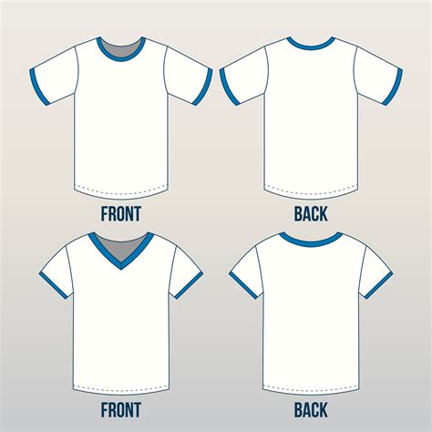 Round Neck And V Neck T Shirt Template 16028980 Vector Art At Vecteezy