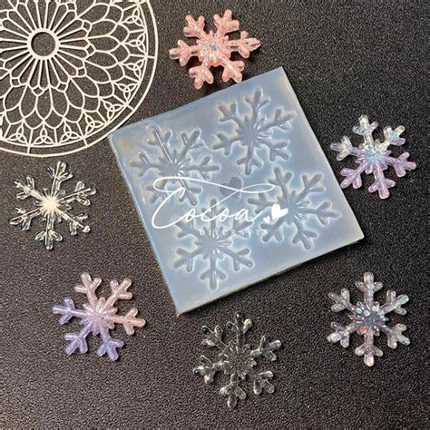 Snow Flake Silicone Mold Christmas Snowflake Resin Etsy