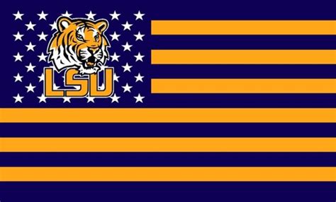 2021 Lsu Tigers Usa Stripe Star Banner Fan Flag 3x5ft Custom Team Fans