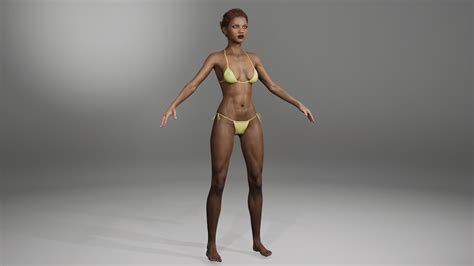 D Model Naked Realistic Female Game Ready Model Vr Ar Low Poly Cgtrader