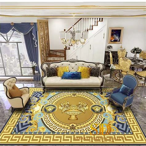 Colorful Chic Versace Style Carpet Hand Tufted Wool Versace Rugs For