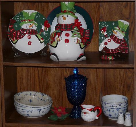 Christmas Crockery Mixed With Antiques