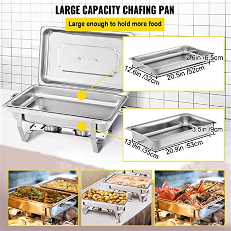 Mophorn Chafing Dish 3 Packs 8 Quart Stainless Steel Chafer Complete