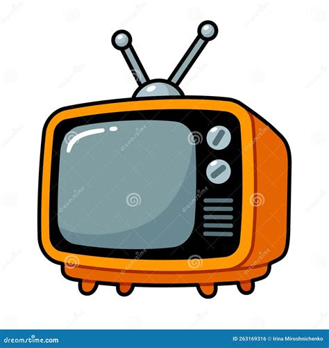 Cartoon Vintage Tv Set Stock Illustration Illustration Of Tube 263169316