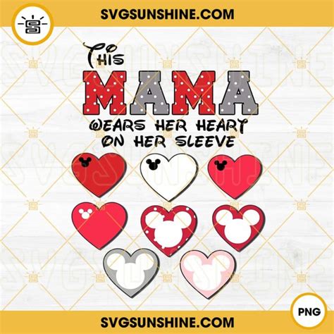 This Mama Wears Her Heart On Her Sleeve Svg Cow Print Mama Svg Mama Shirt Svg