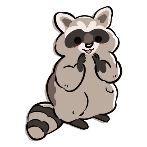 Likeable Raccoon Cartoon PNG & SVG Design For T-Shirts