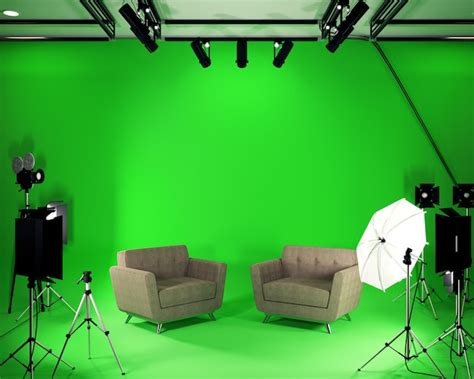 Premium Photo Studio Big Modern Film Studio With Green Screen D