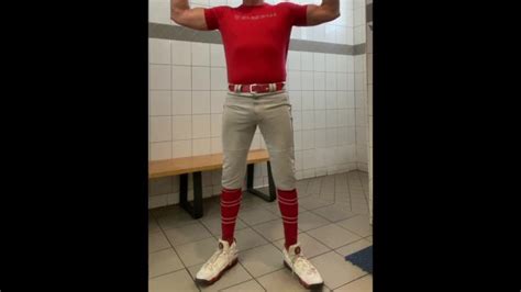 Buff DILFJockDad Edges In The Locker Room In Baseball Gear Pornhub Gay