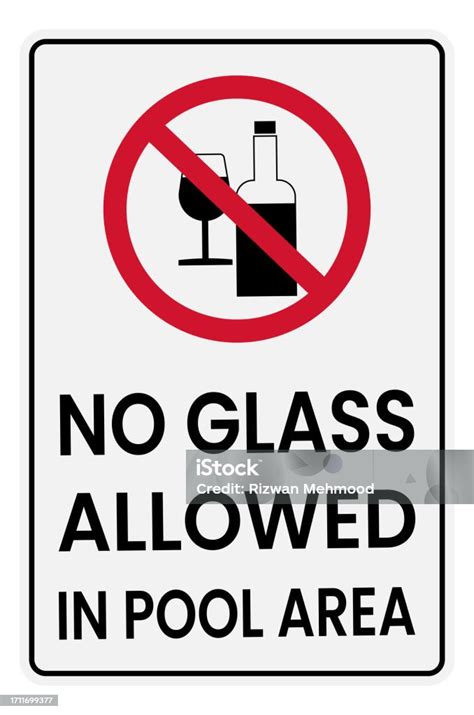 No Glass In Pool Area Sign Stickers Swimming Pool Safety Sign Stock Illustration Download