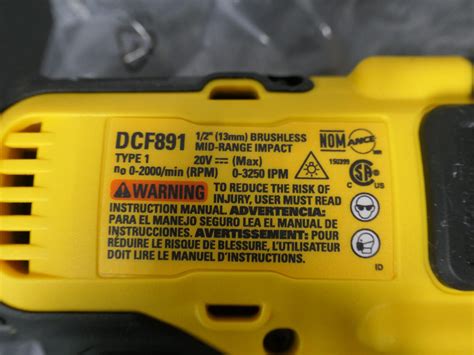 Dewalt Dcf891b 20 Volt Xr 12” Mid Range Impact W Hog Ring New Ebay