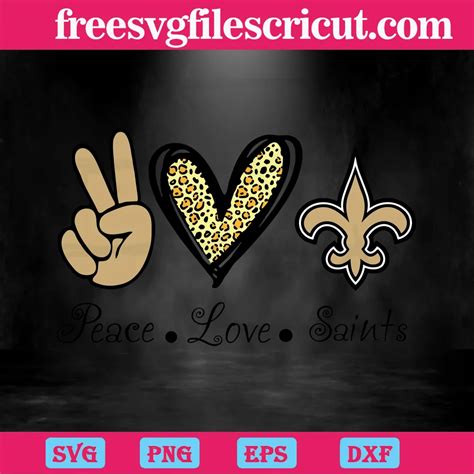 Peace Love New Orleans Saints Svg File Formats Free Svg Files For Cricut