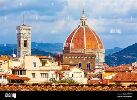 Aerial view, towers of Florence, Italy with Duomo Stock Photo - Alamy