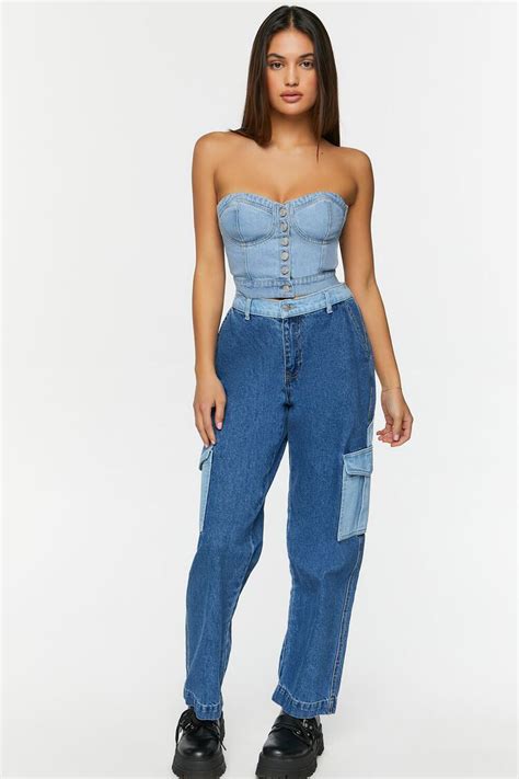 Denim Cropped Tube Top