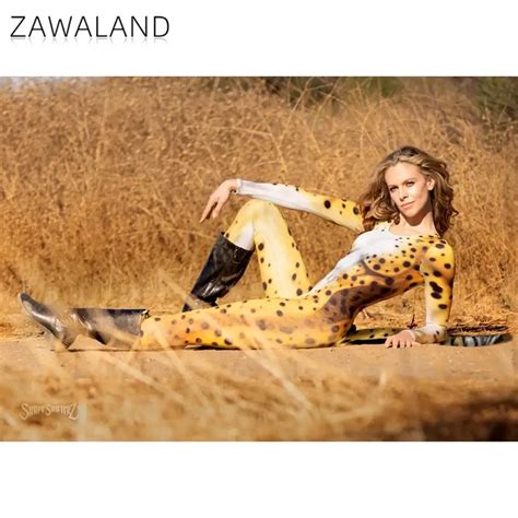 Leopard Catsuit Halloween Cosplay Costume Zentai Women\'s Bodysuit ...