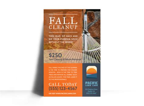 Lawn Mowing Fall Cleanup Poster Template | MyCreativeShop