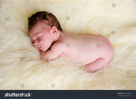 Beautiful Newborn Baby Girl Sleeping Naked Stock Photo Shutterstock