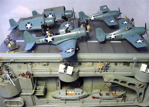 Wildcat Dauntless 148 Aircraft Carrier Diorama Ready For