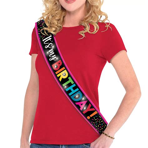 Multicolor Light Up Birthday Sash Party City