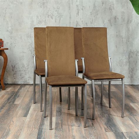 Стулья для кухни, гостиной и офиса, комплект 4 штуки, велюр ...