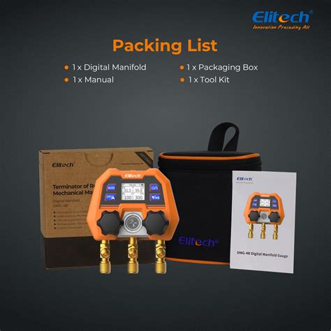 Elitech DMG-4B Digital Manifold Gauge App Control AC Gauges – ElitechEU