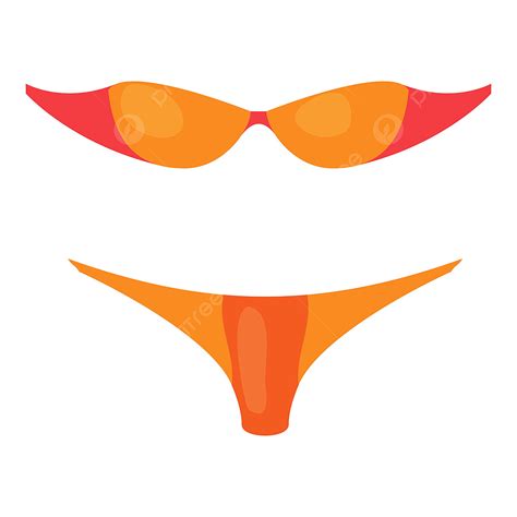 Woman Swimsuit Clipart Vector Orange Woman Swimsuit Bikini Icon Cartoon Style Woman Icons